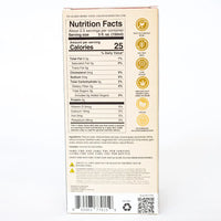 Back of Liberta box listing ingredients – California grapes, organic African hemp, vegan and gluten-free